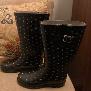 Size 6 Western Chief Rain Boots Polka Dots